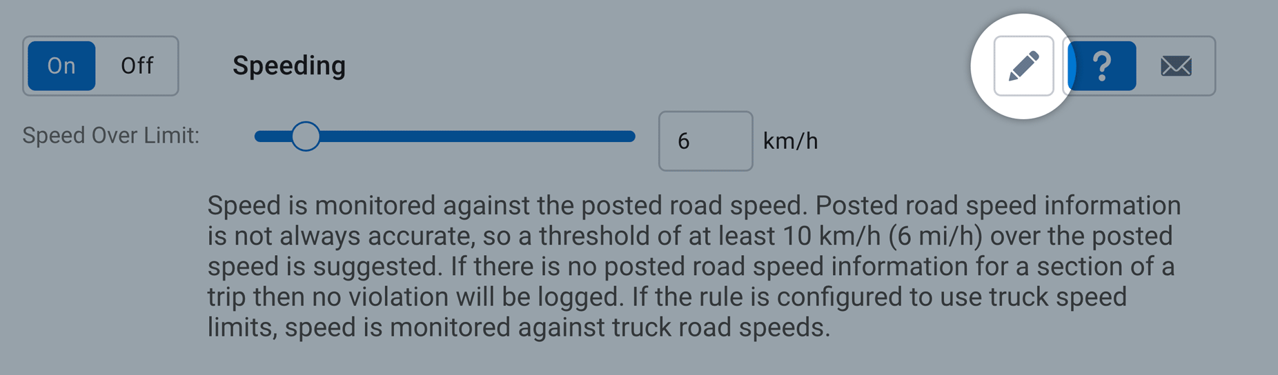 MyGeotab screenshot of edit UI